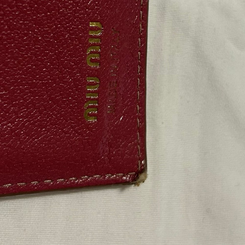 Pink Miu Miu Fold Over Snap Wallet - image 6